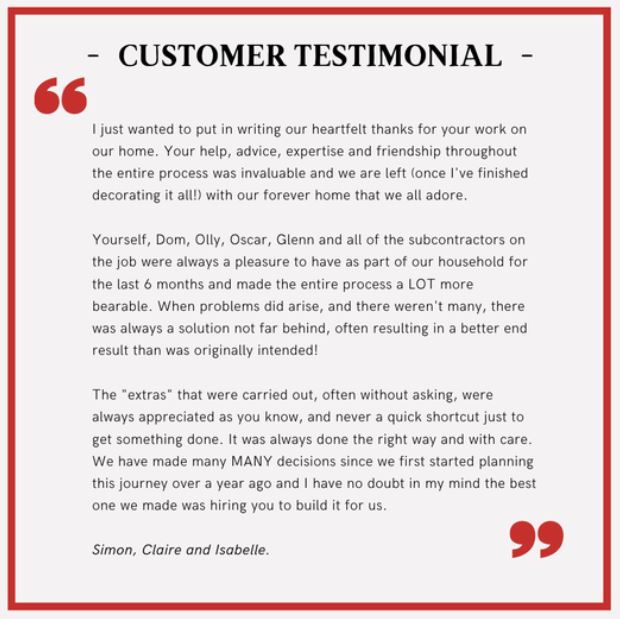 TESTIMONIALS – KJ BUILDING SERVICES LTD